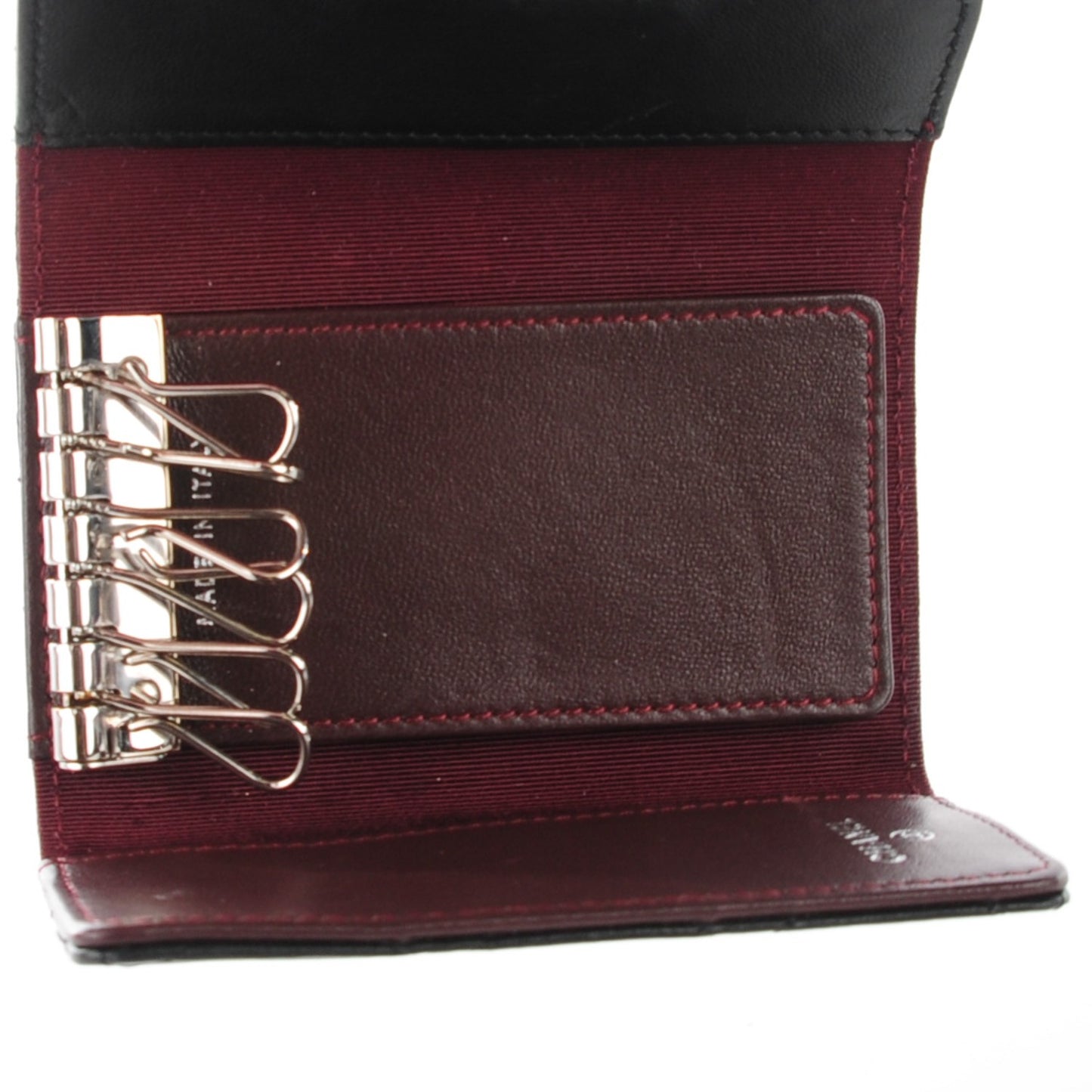 Lambskin Quilted 6 Key Holder Black