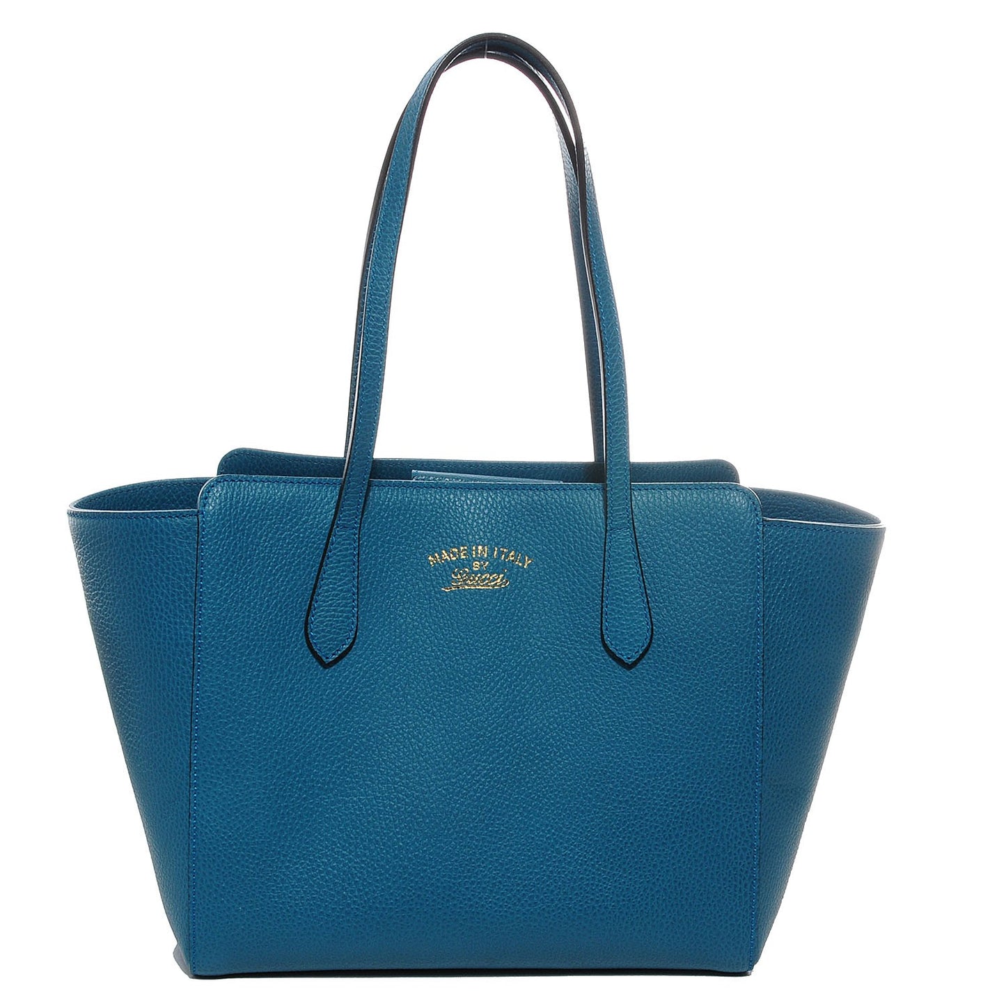 Dollar Calfskin Small Swing Tote Deep Cobalt