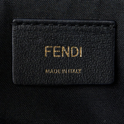 Fendi Canvas Vitello King Logo Embroidered Medium By The Way Boston Bag Grezzo Black 6 of 12