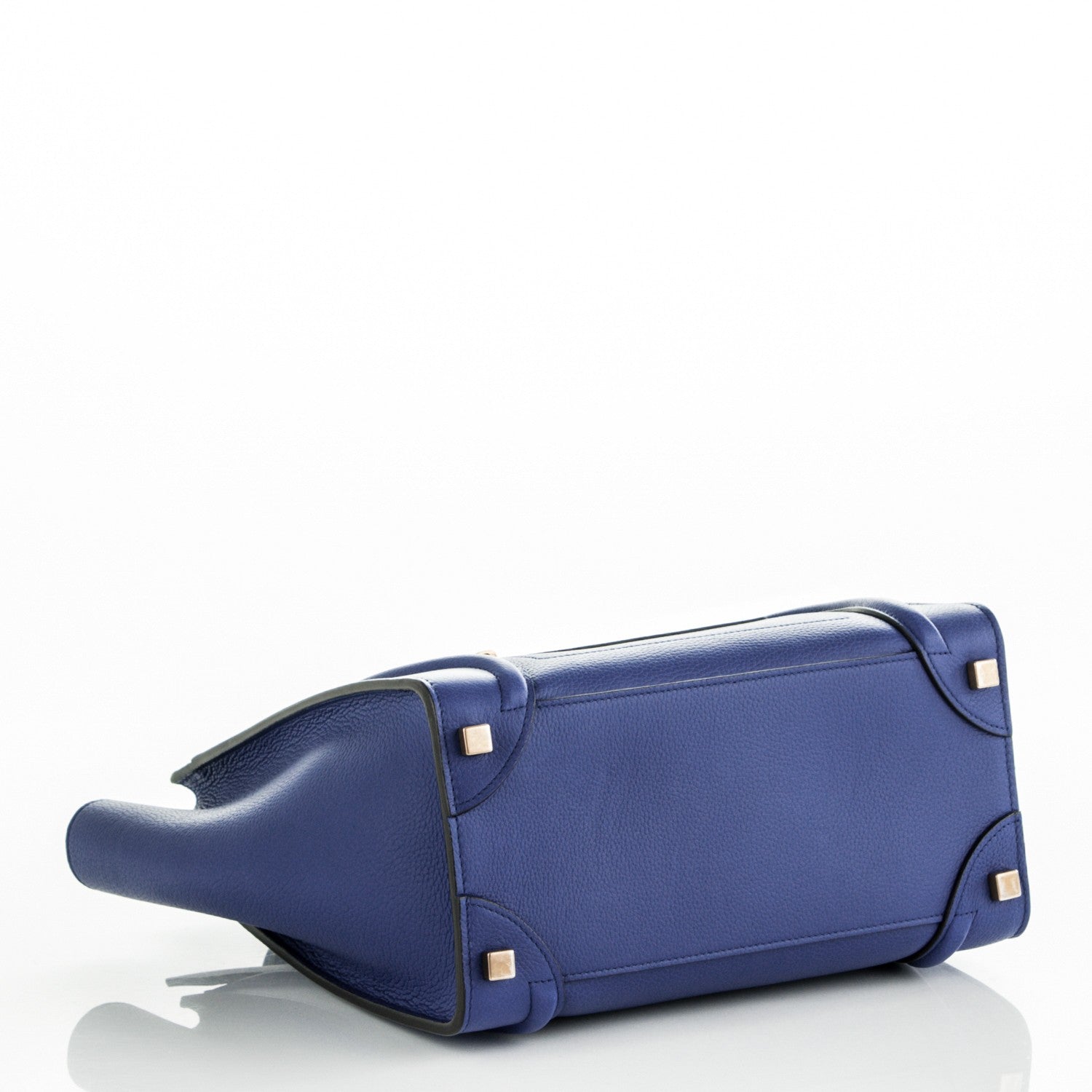 Celine Drummed Calfskin Micro Luggage Indigo 4 of 7