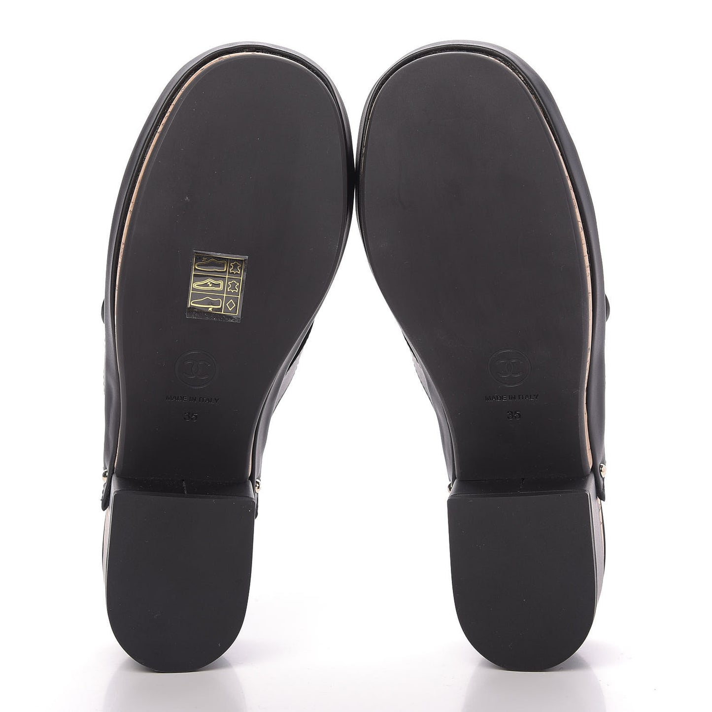 Calfskin CC Turn Lock Clogs 35 Black