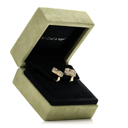 Van Cleef & Arpels 18K Yellow Gold Diamond Vintage Alhambra Earrings 5 of 5