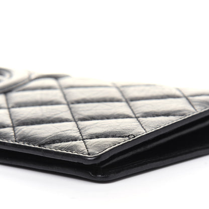 Chanel Aged Calfskin Quilted Cambon Yen Wallet Black 12 of 13