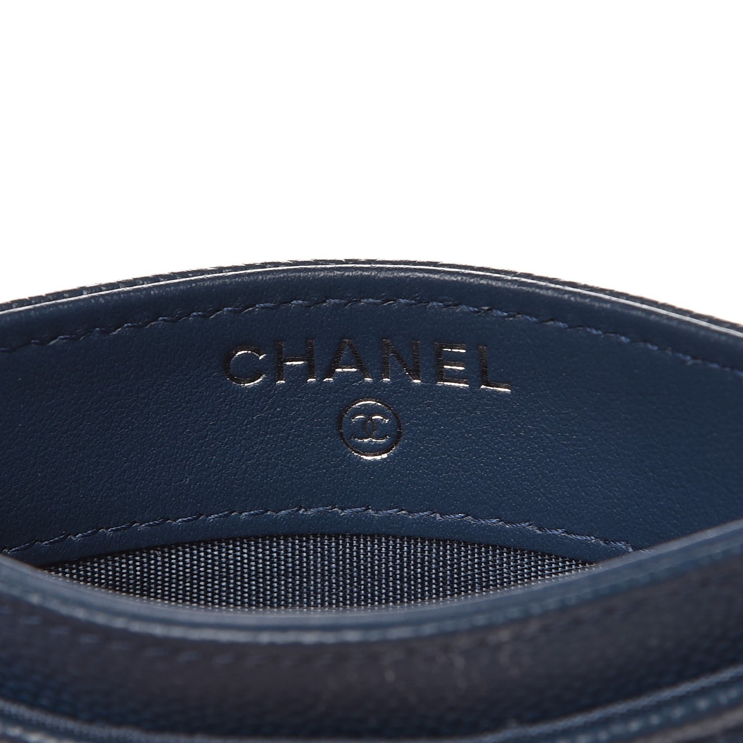 Chanel Caviar Quilted Boy Card Holder Blue 6 of 9