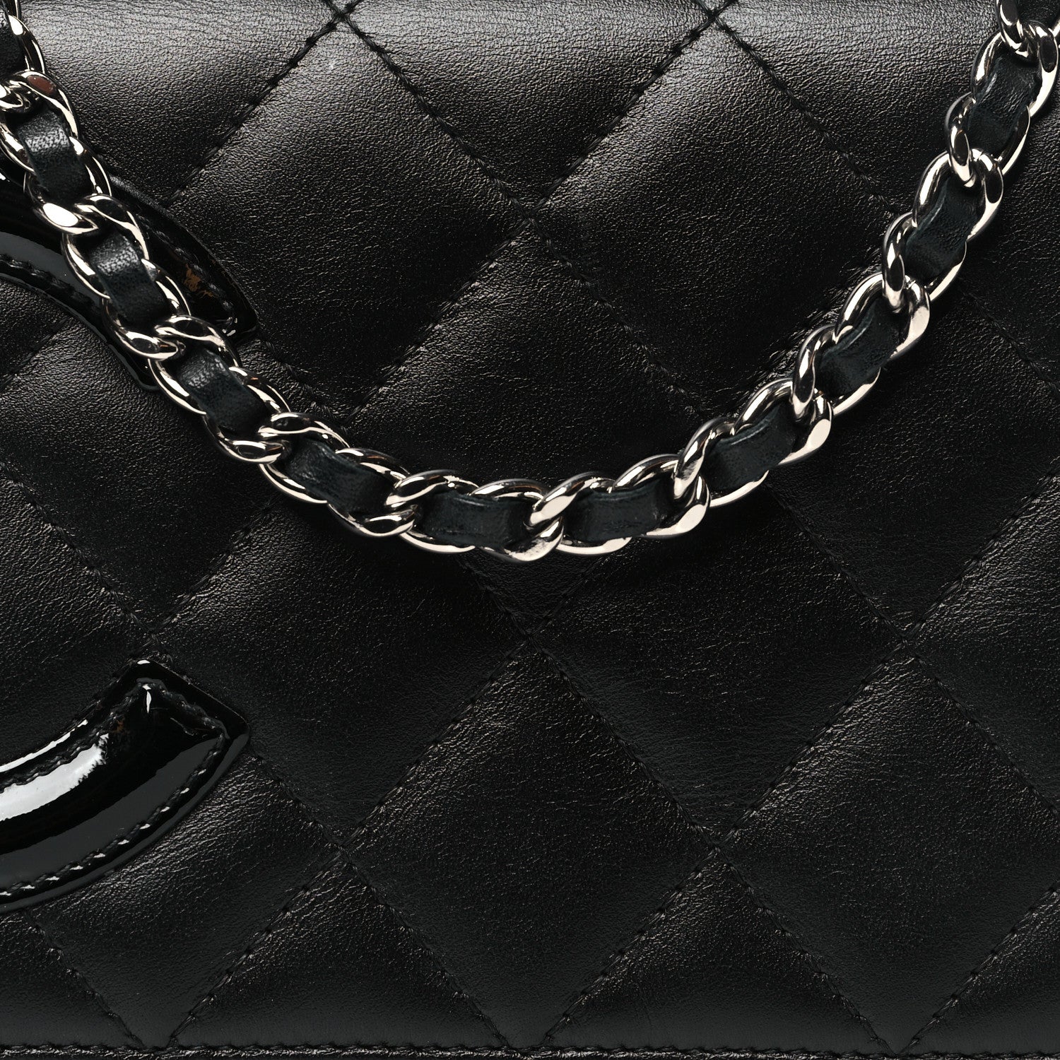 Chanel Calfskin Quilted Cambon Wallet on Chain WOC Black 9 of 11