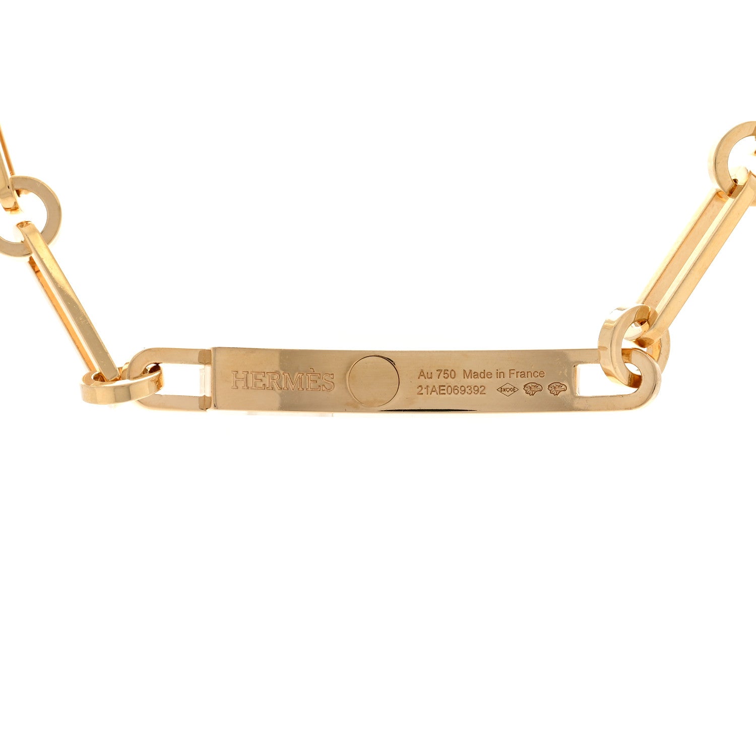 Hermes 18K Yellow Gold Diamond Kelly Chaine Choker Necklace 5 of 5