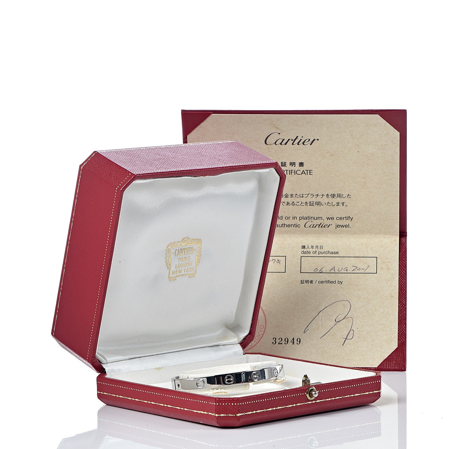 Cartier 18K White Gold LOVE Bracelet 17 7 of 7