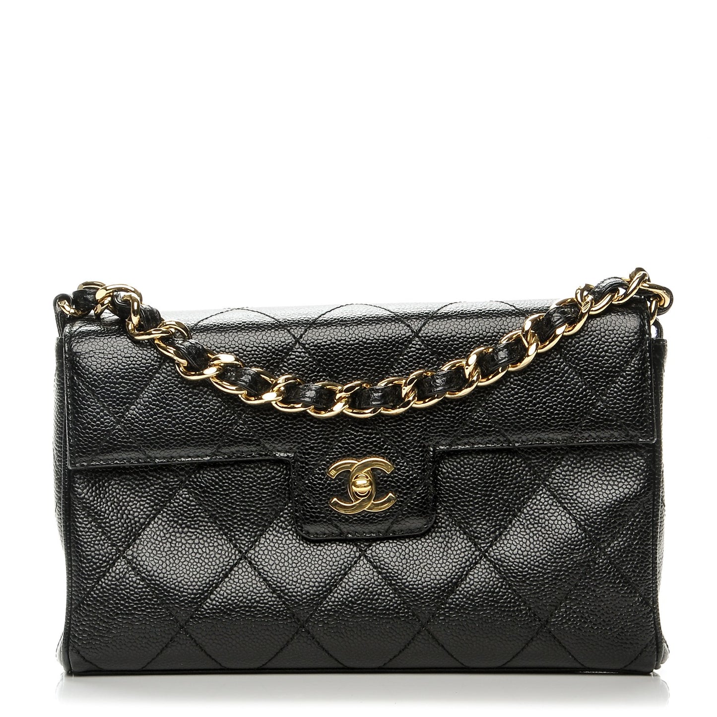 Caviar Quilted Medium Single Flap Black