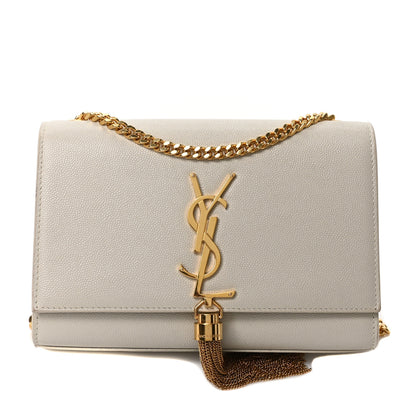 Saint Laurent Grain De Poudre Small Classic Monogram Kate Tassel Satchel Crema Soft 1 of 10