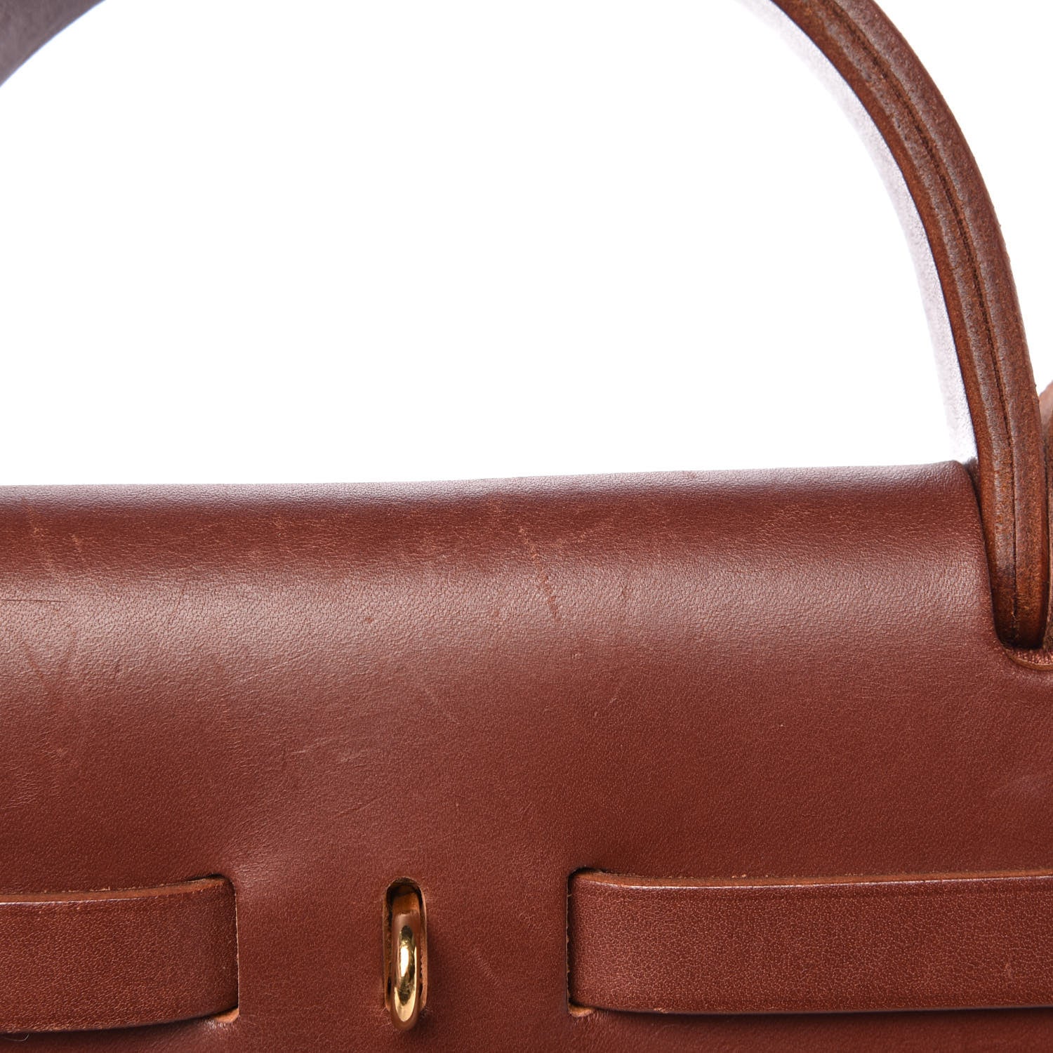 Hermes Toile Vache Calfskin Herbag 30 PM Natural 12 of 26