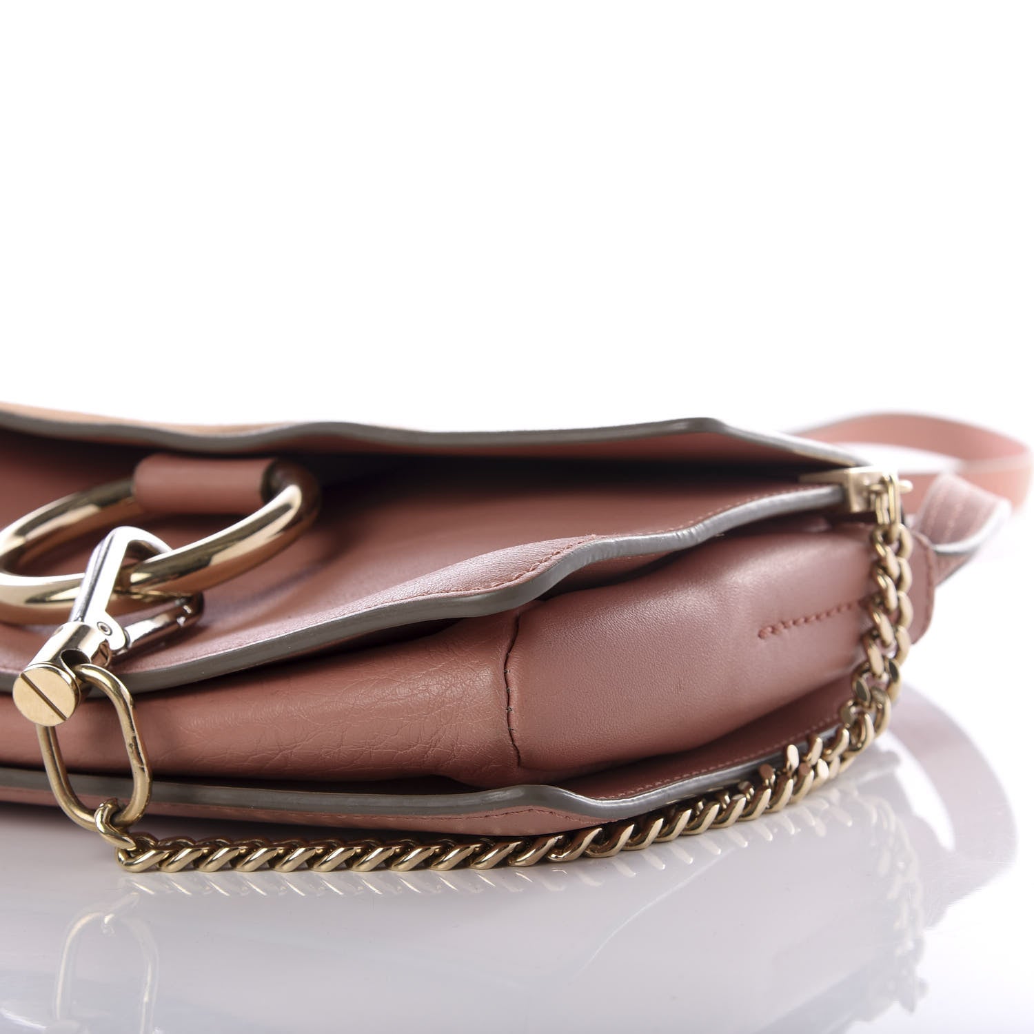 Chloe Suede Calfskin Small Faye Shoulder Bag Nougat 8 of 9
