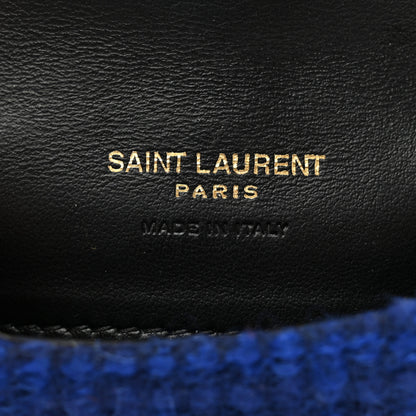 Saint Laurent Tweed Woven Quadrillage Monogram Airpods Pro Case Blue 3 of 3