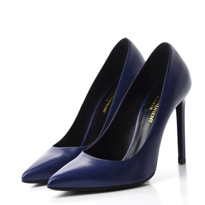 Saint Laurent Calfskin Paris 105 Classic Pumps 36.5 Royal Blue 3 of 10