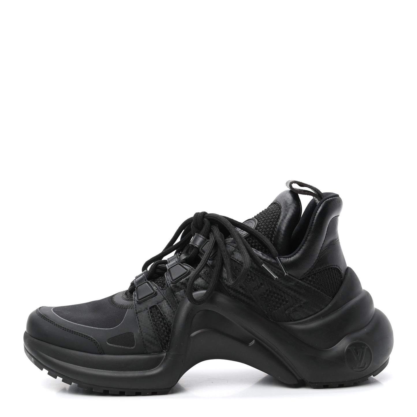 Calfskin Technical Nylon LV Archlight Sneakers 37 Black
