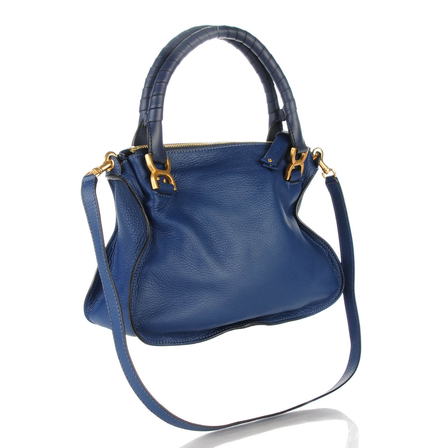 Chloe Calfskin Medium Marcie Satchel Royal Navy 3 of 7