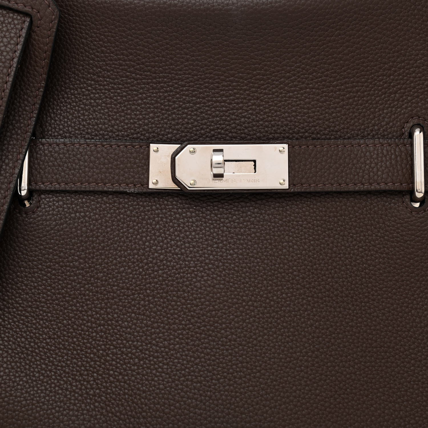 Hermes Taurillon Clemence Jypsiere 34 Chocolate 8 of 11