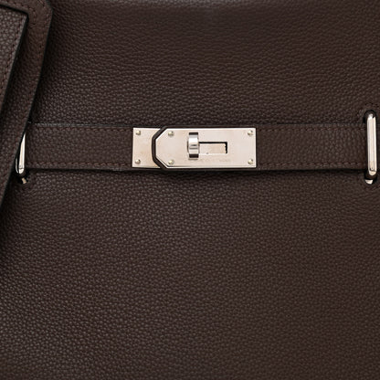 Hermes Taurillon Clemence Jypsiere 34 Chocolate 8 of 11