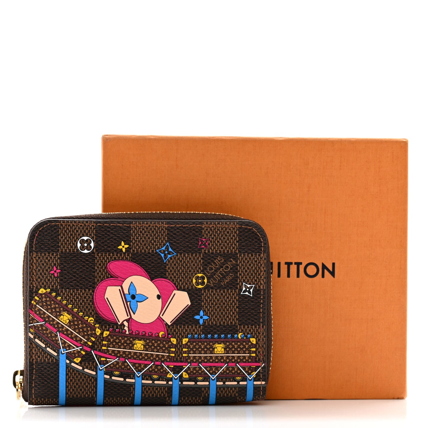 Damier Ebene 2020 Christmas Animation Roller Coaster Zippy Coin Purse Pivoine