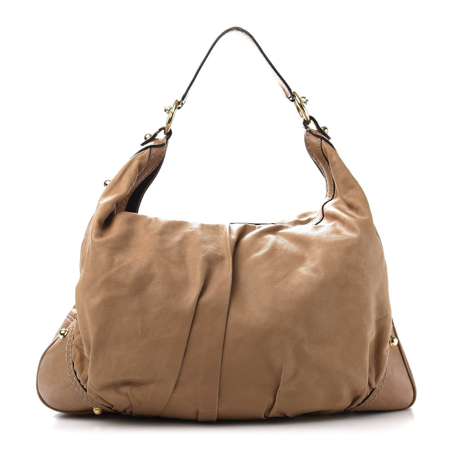 Calfskin Large Jockey Hobo Tan