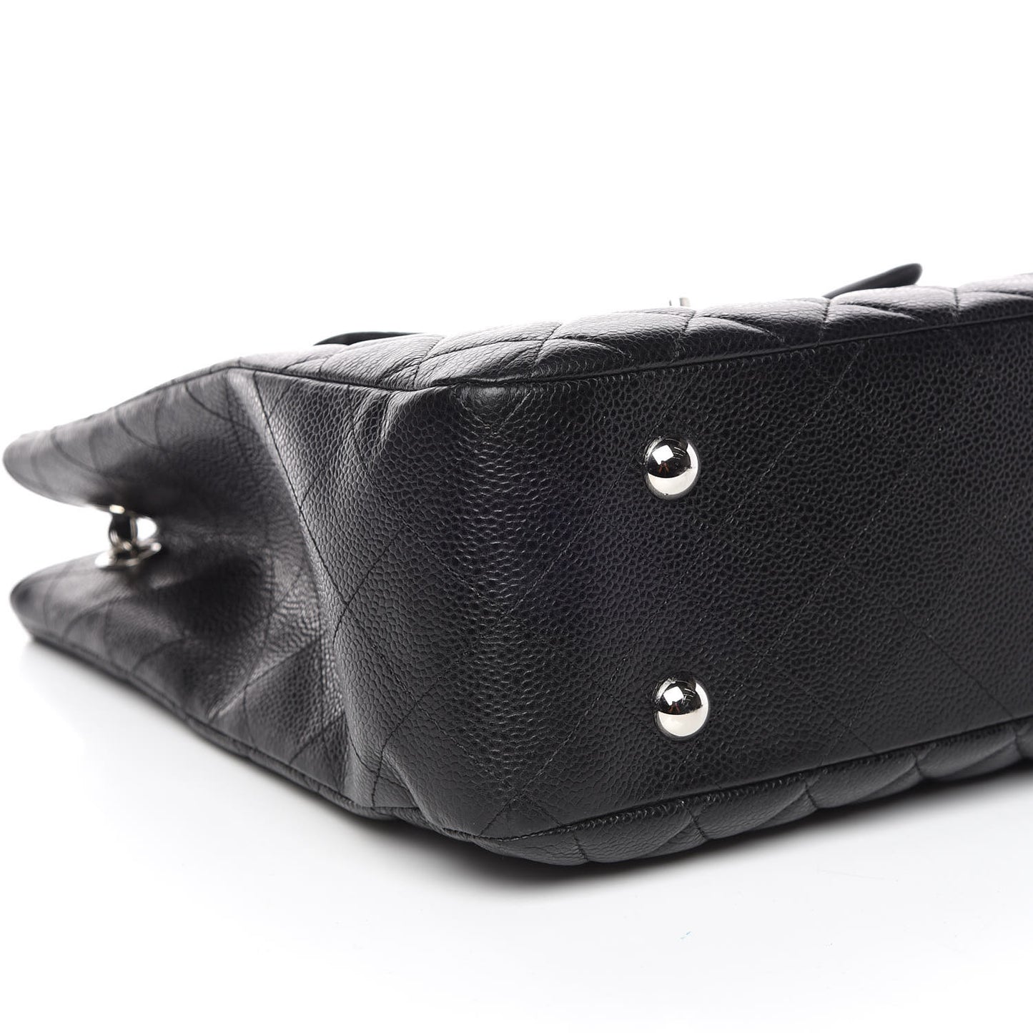 Caviar Quilted Large Shopping Tote Black