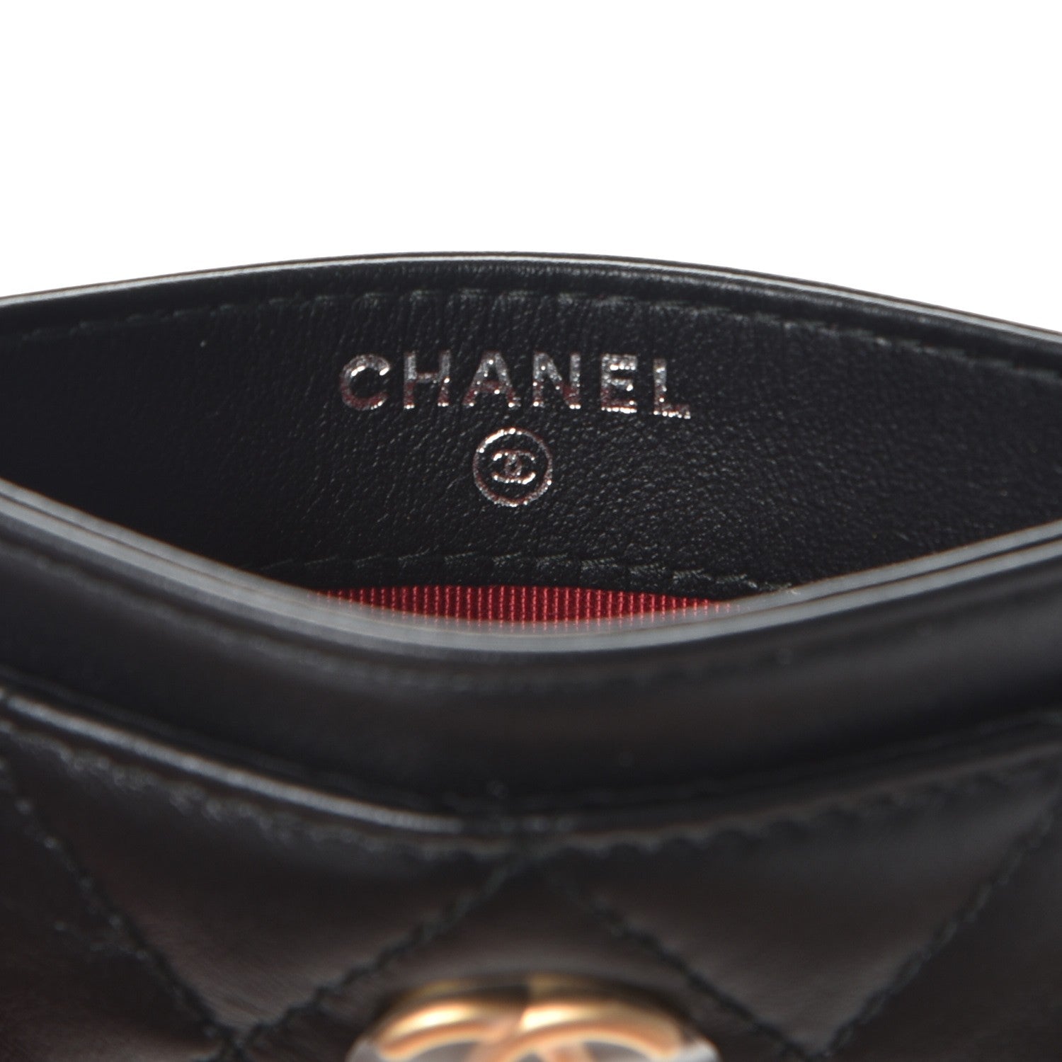 Chanel Aged Calfskin Quilted Gabrielle Card Holder Black 6 of 9