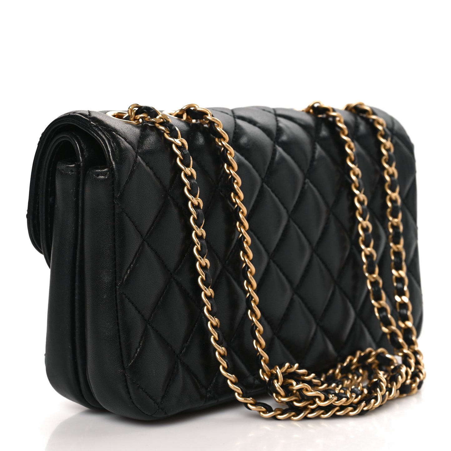 Lambskin Quilted Small CC Chic Flap Black