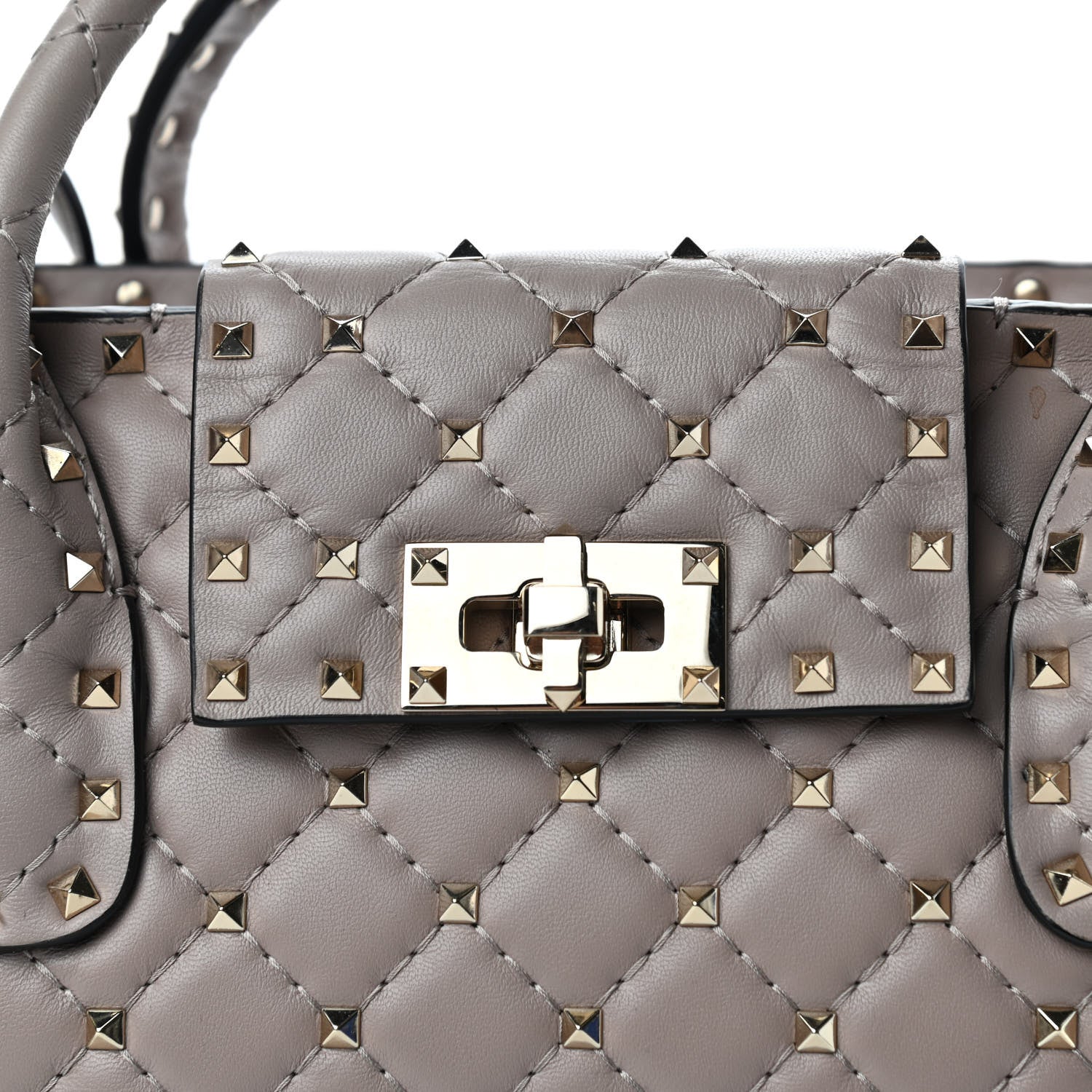Valentino Garavani Nappa Rockstud Spike Double Handle Tote Poudre 9 of 9