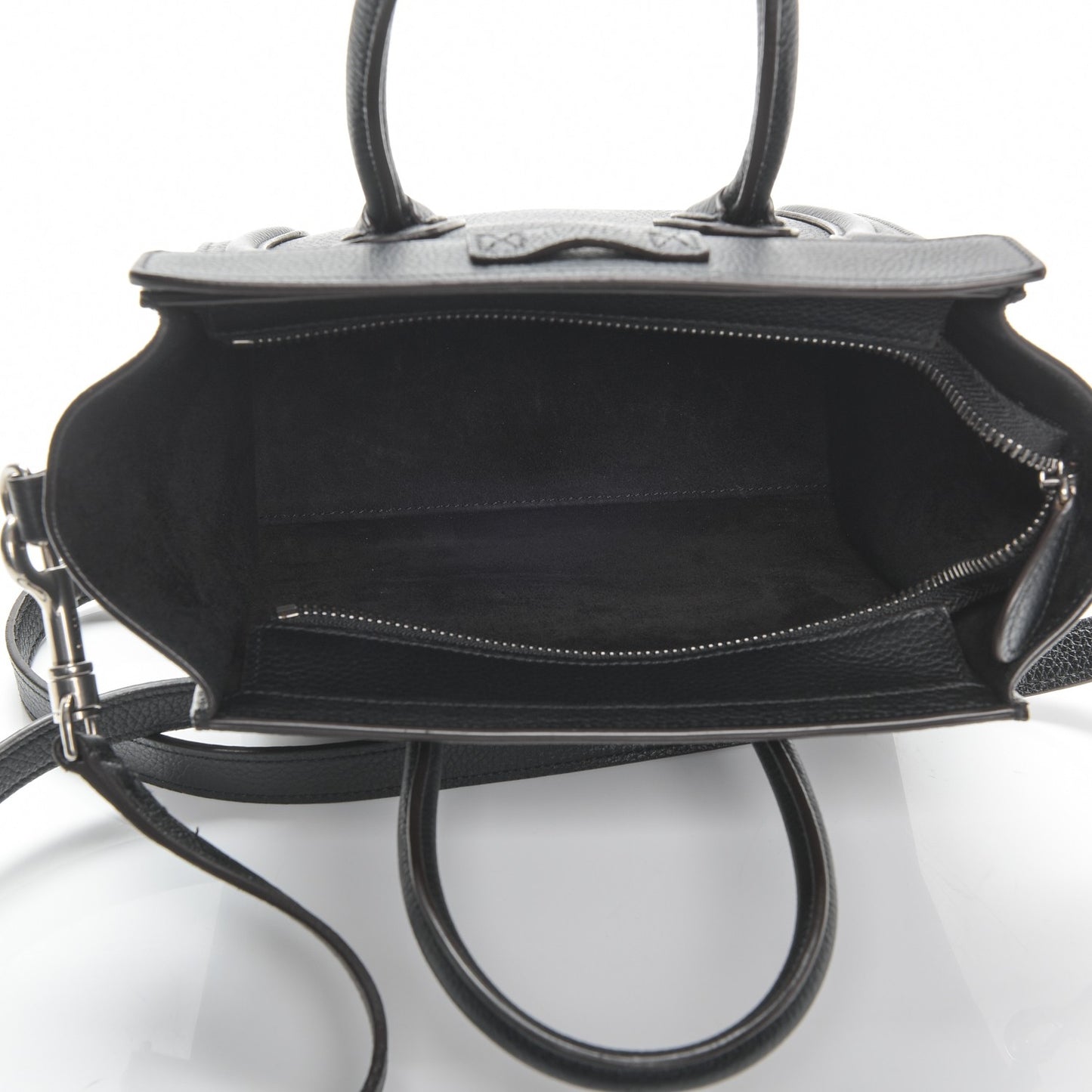Drummed Calfskin Nano Luggage Black