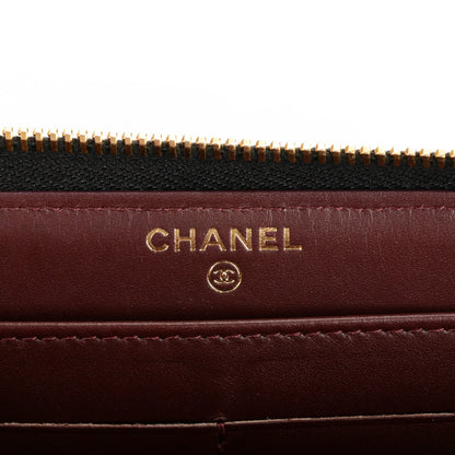Chanel Caviar Quilted Large Gusset Zip Around Wallet Black 6 of 8