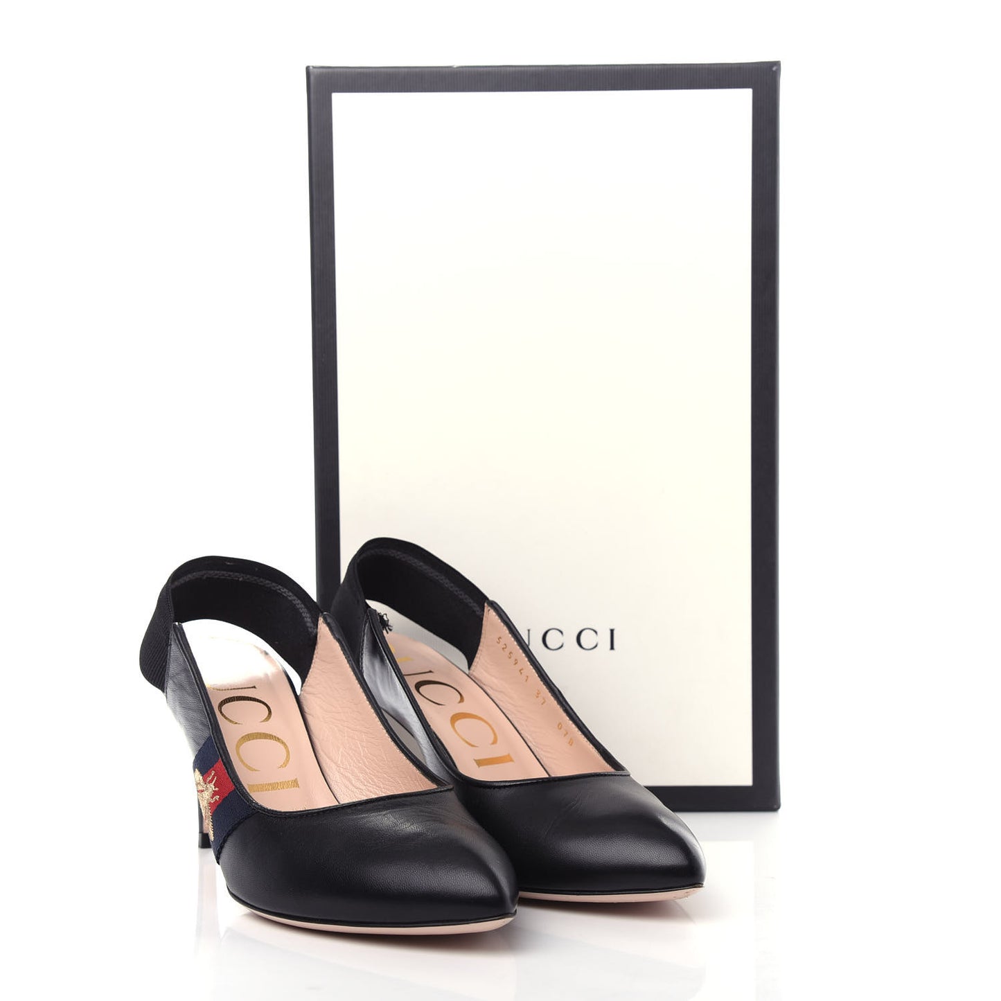 Malaga Kid Web Mid Heel Slingback Pumps 37 Black