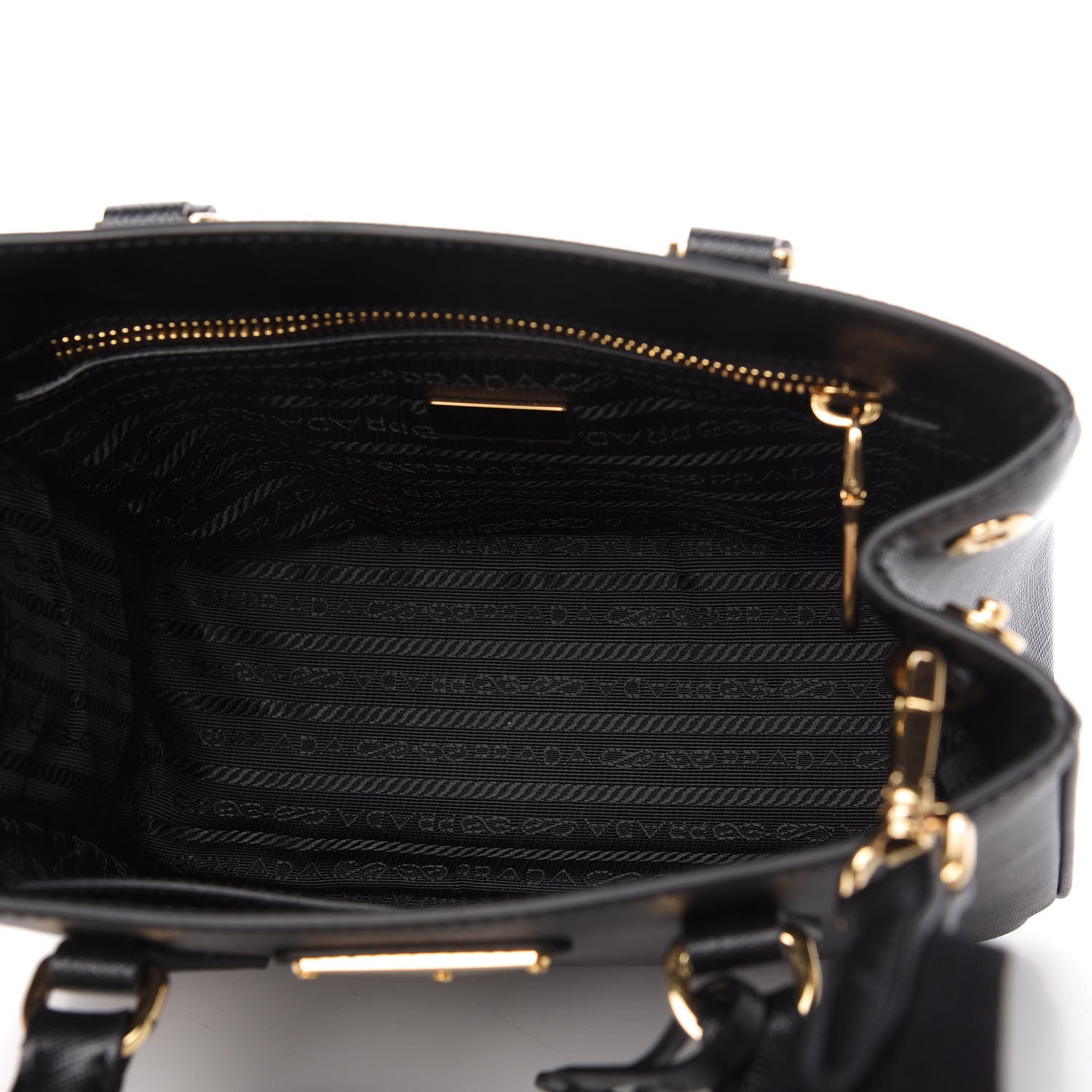 Prada Saffiano Lux Micro Galleria Shoulder Bag Black 5 of 10