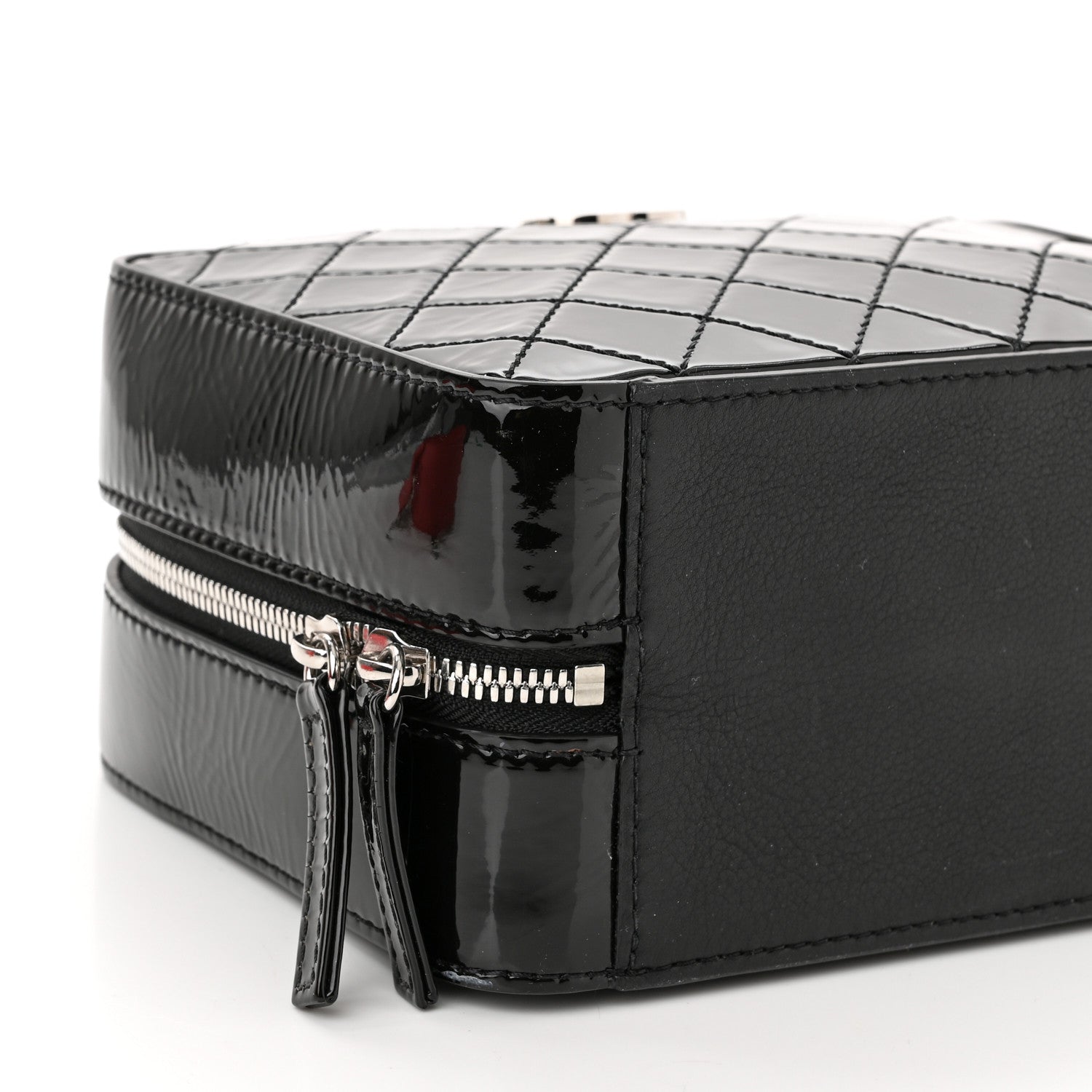 Chanel Patent Quilted Travel Kit Vanity Case Black 9 of 11