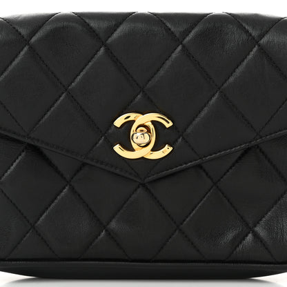 Chanel Lambskin Quilted Flap Waist Belt Bag 85 34 Black 9 of 11