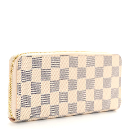 Louis Vuitton Damier Azur Clemence Wallet Rose Ballerine 3 of 9