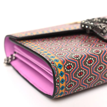 Gucci Azalea Calfskin Crystal Printed Garden Dionysus Chain Wallet Multicolor 10 of 12