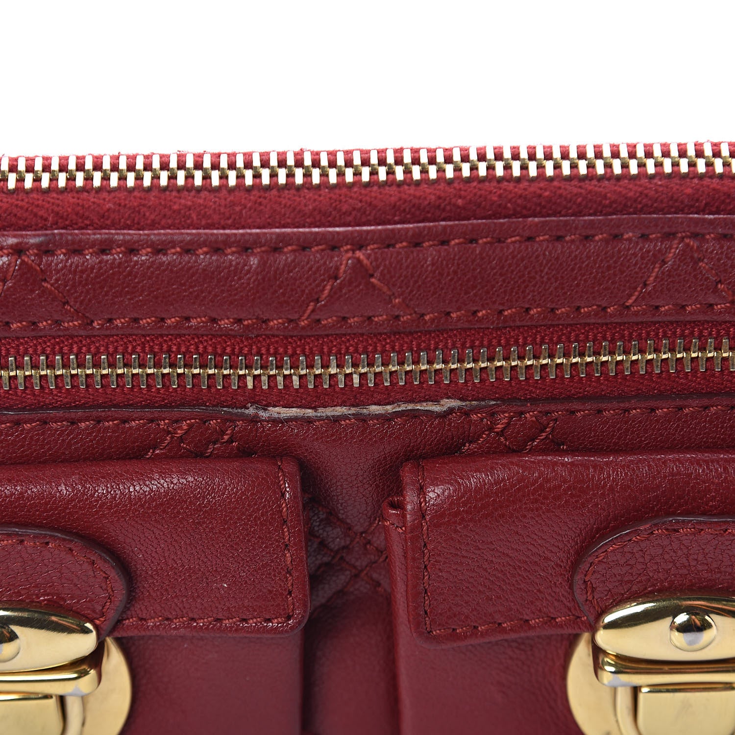 Marc Jacobs Lambskin Quilted Zip Clutch Wallet Poppy 7 of 7