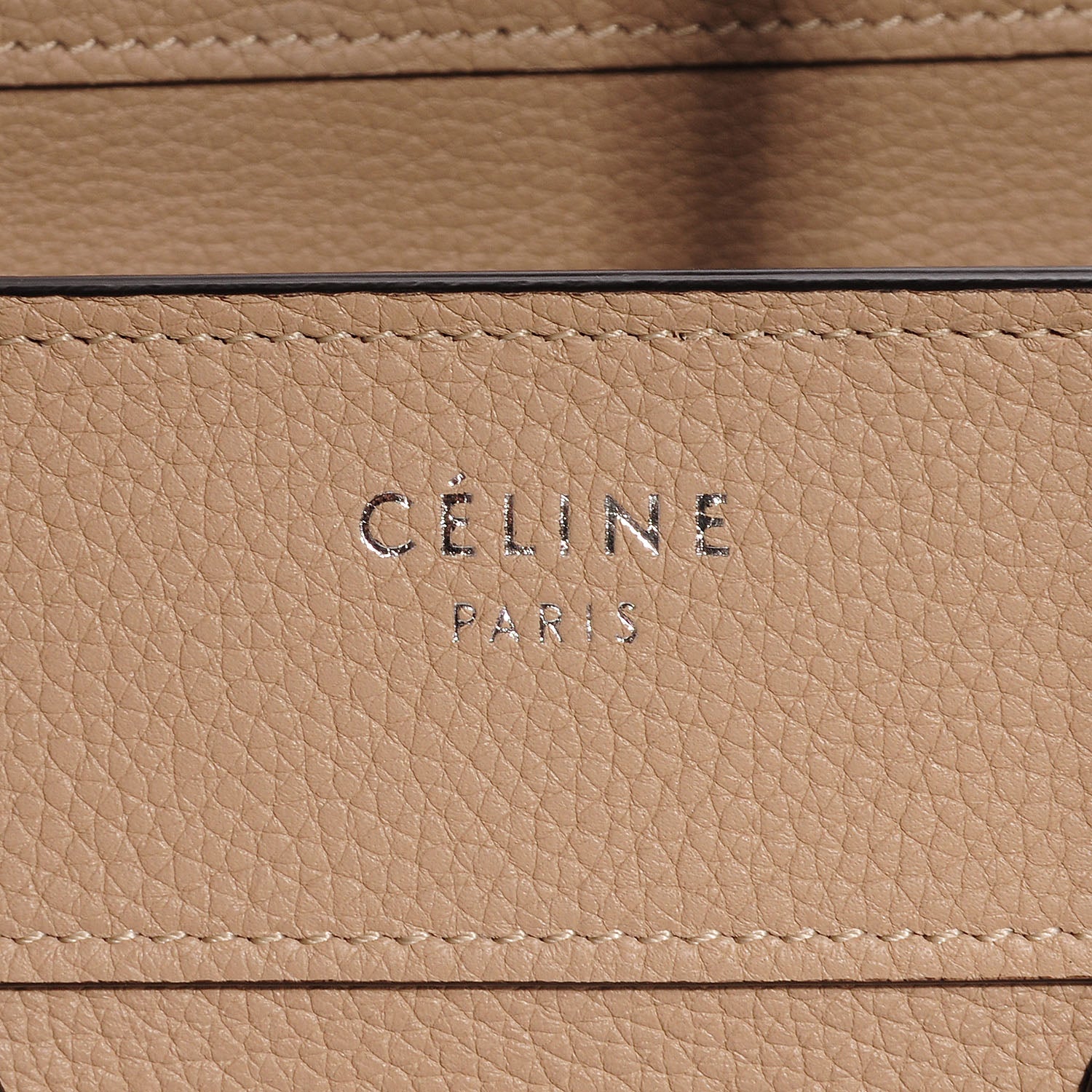 Celine Drummed Calfskin Micro Luggage Dune 8 of 8