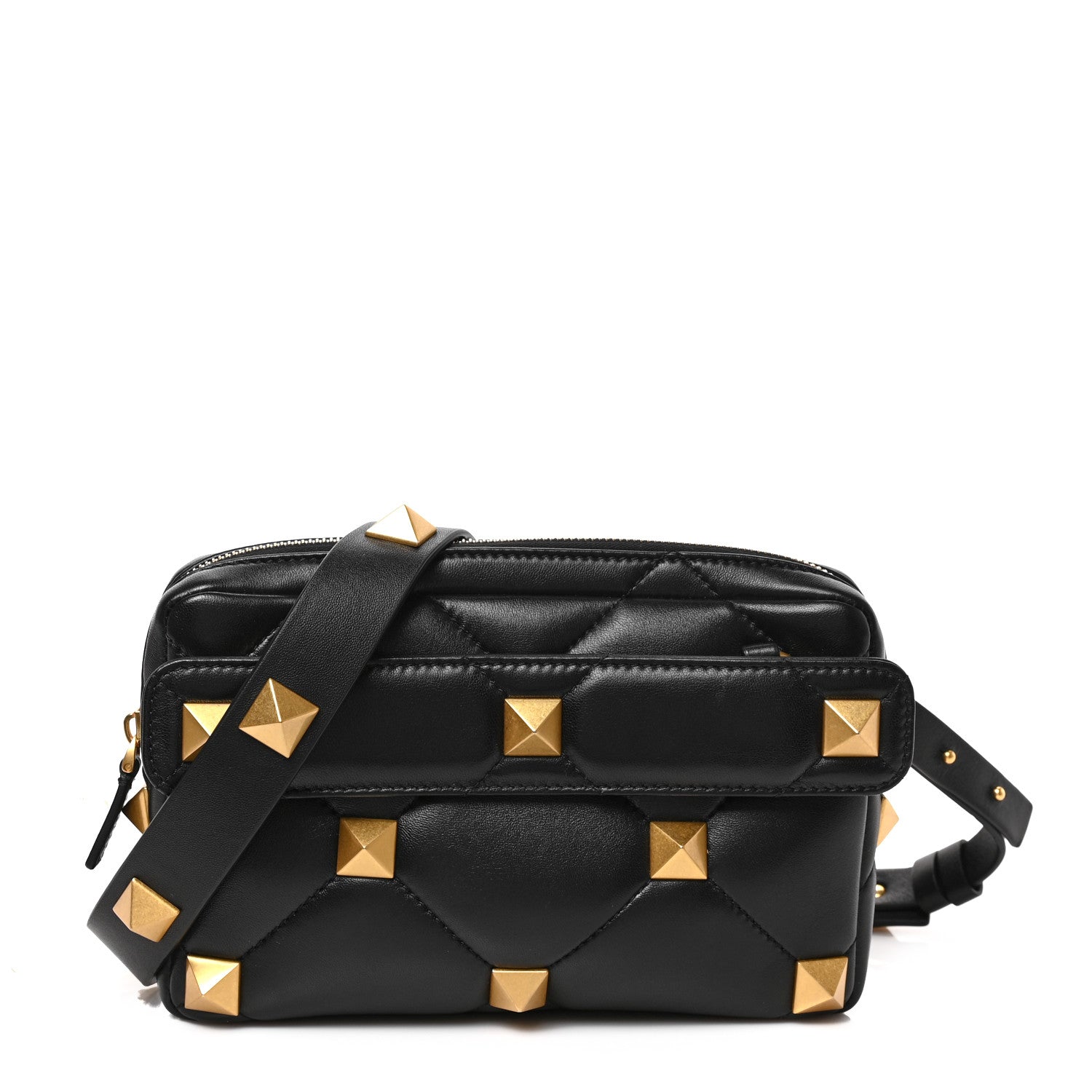 Valentino Garavani Nappa Roman Stud Crossbody Black 1 of 8