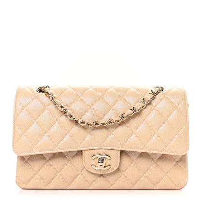 Chanel Iridescent Caviar Quilted Medium Double Flap Beige 1 of 9