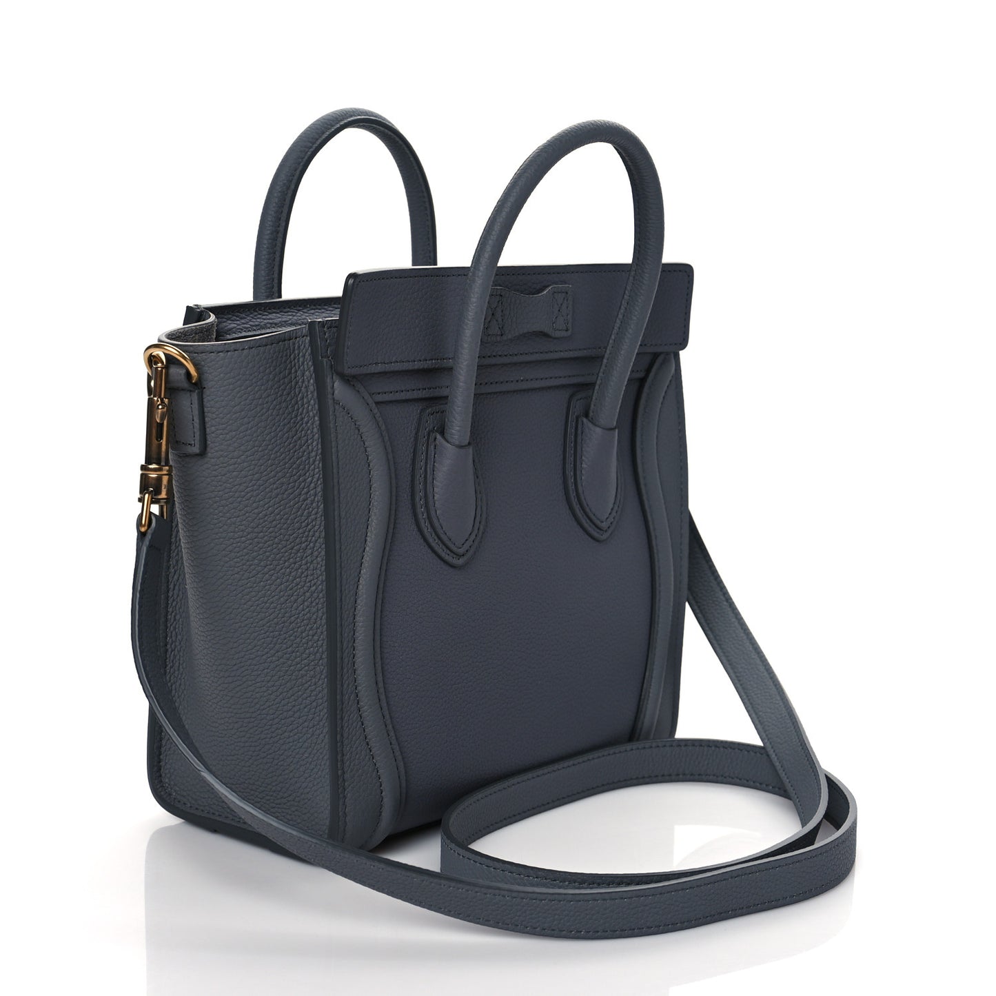 Drummed Calfskin Nano Luggage Kohl
