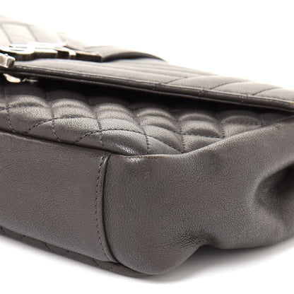 Saint Laurent Sheepskin Tri-Quilt Monogram Medium College Bag Coal 11 of 14