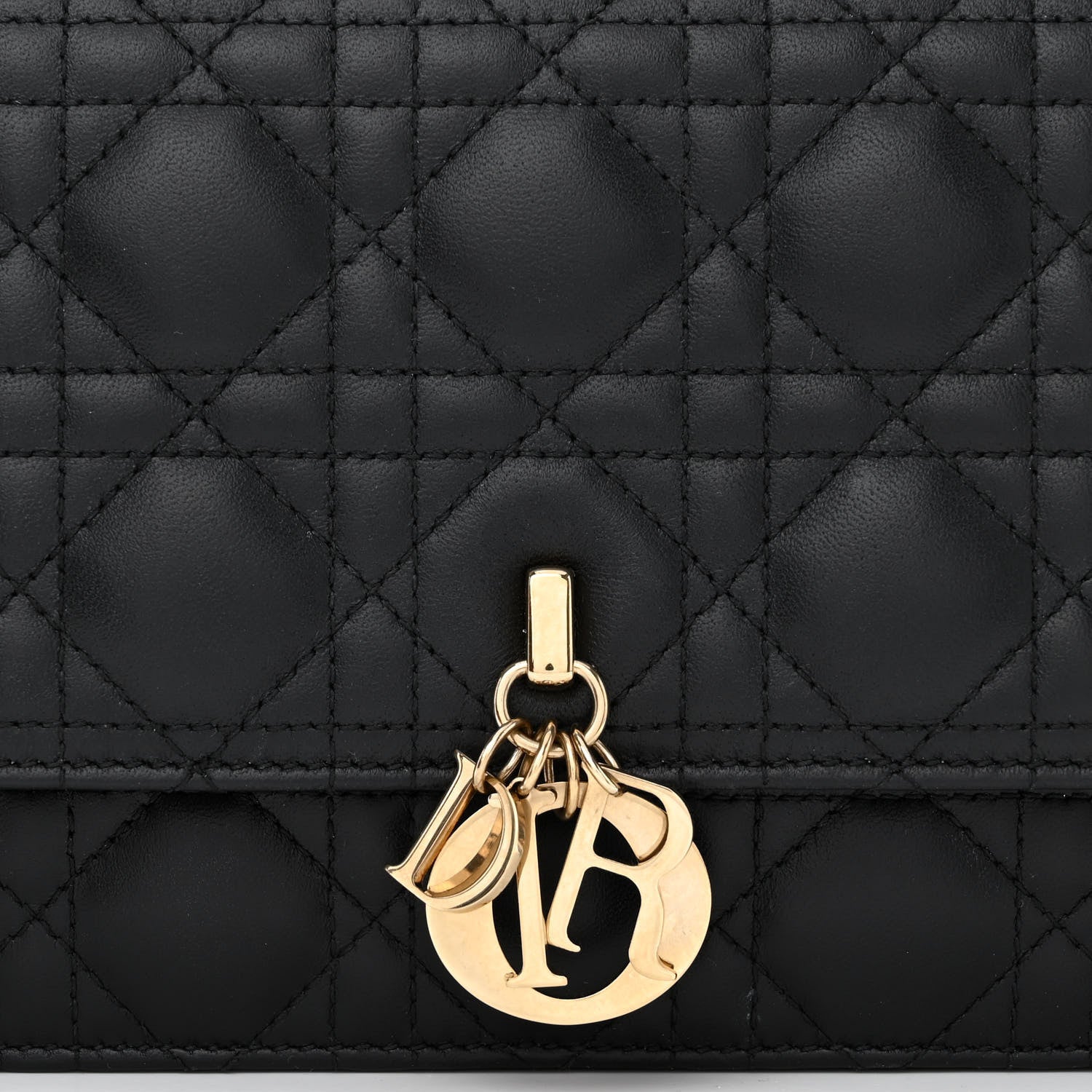 Christian Dior Lambskin Cannage Miss Dior Chain Pouch Black 7 of 12