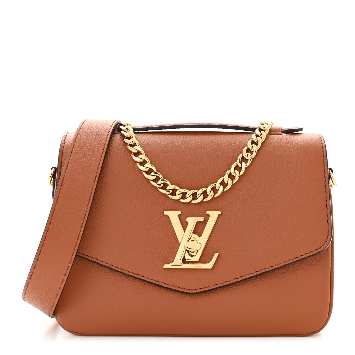 Louis Vuitton Grained Calfskin Lockme Oxford Cognac 1 of 10