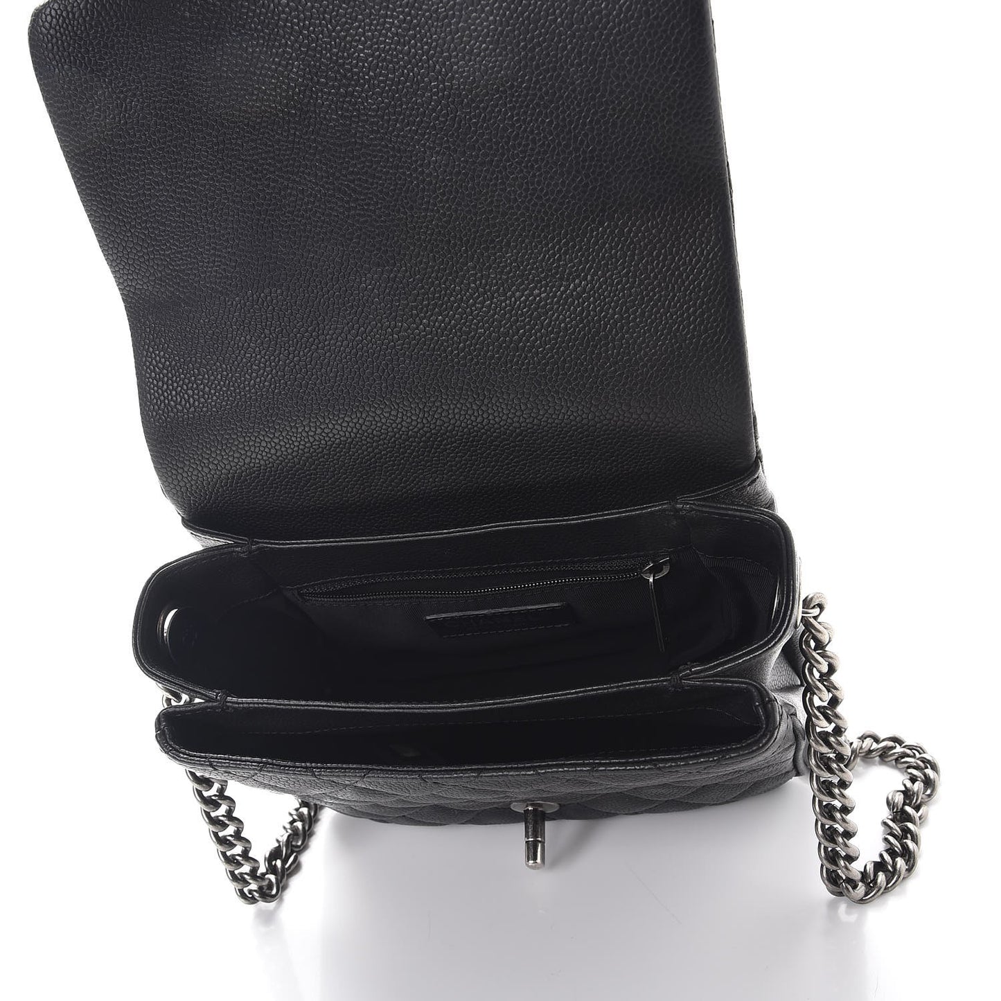 Caviar Quilted Small Rock In Rome Flap Black