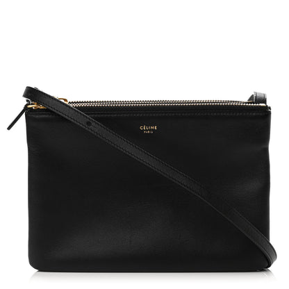 Celine Lambskin Small Trio Crossbody Bag Black 1 of 13