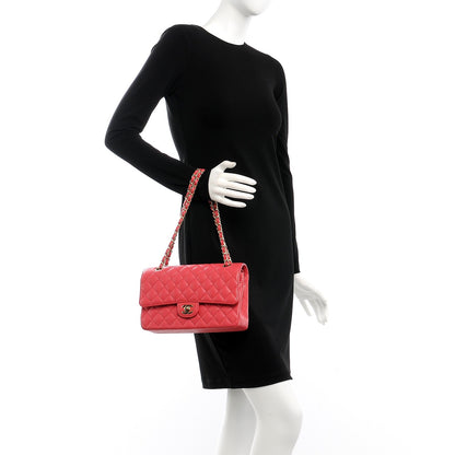 Chanel Caviar Quilted Medium Double Flap Dark Pink 3 of 9