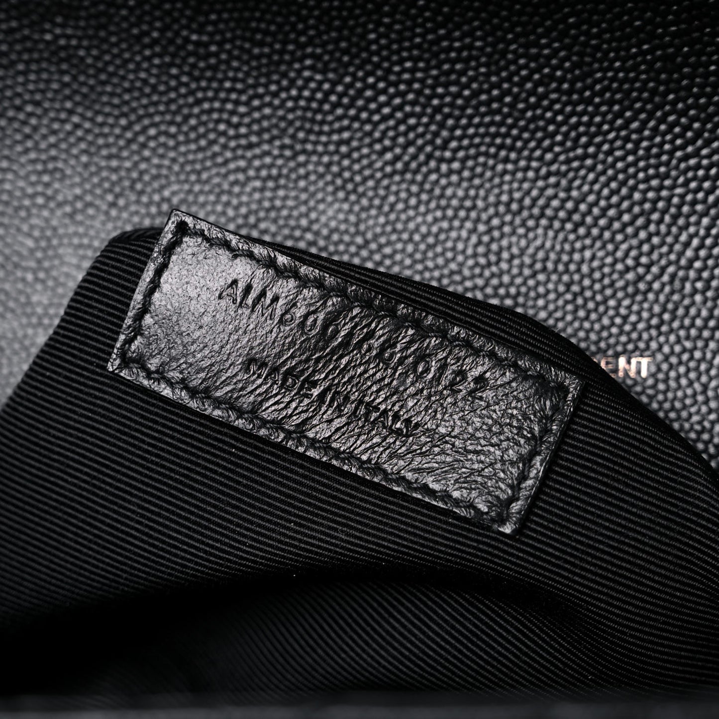 Grain De Poudre Textured Mixed Matelasse Large Triquilt Monogram Monochrome Satchel Black
