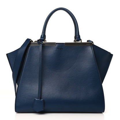 Fendi Vitello Dolce Shiny Nappa Petite 3Jours Tote Blue 1 of 9