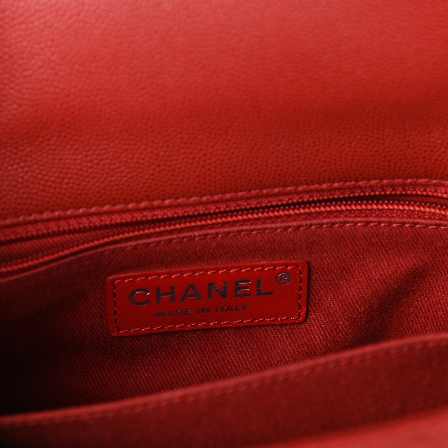 Caviar Quilted Mini Coco Handle Flap Dark Red