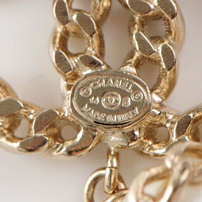 Chanel Pearl Chain CC Dangle Earrings Gold 3 of 5